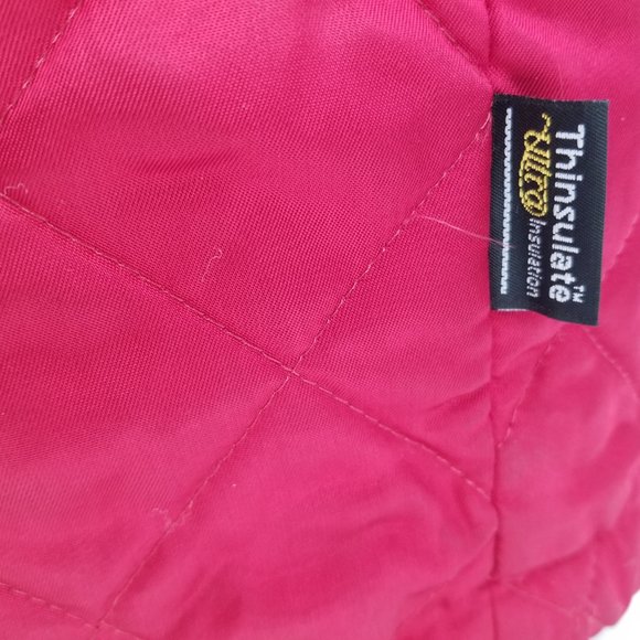 Vtg L.L. Bean Red 100% Wool Toggle Plaid Blanket Hooded Coat Jacket 8 MED USA - Picture 13 of 13